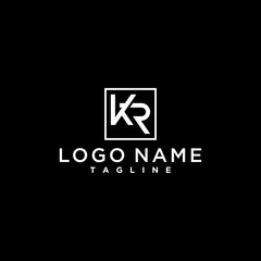 letter kr or rk luxury abstract initial square logo design inspiration