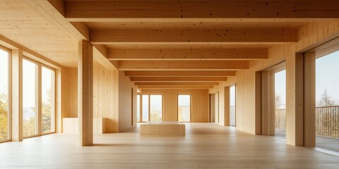 Mass timber construction site in Europe showcasing sustainable architecture methods.
