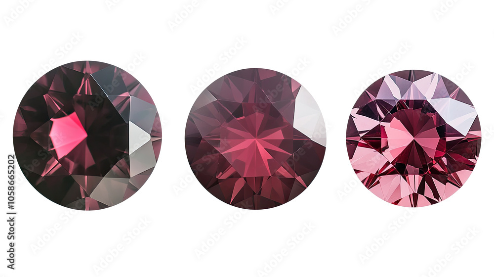 Poster stunning red gemstone collection on transparent background generative ai