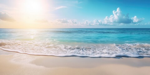 Fototapeta premium Fine beach sand in bright summer sunlight with detailed texture.