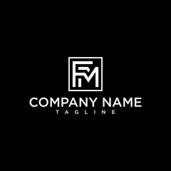 fm or mf luxury initial square logo design inspiration