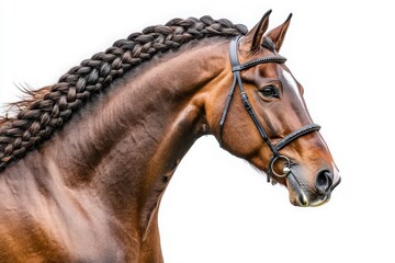 Obraz premium Elegant Horse with Braided Mane for Show Preparation