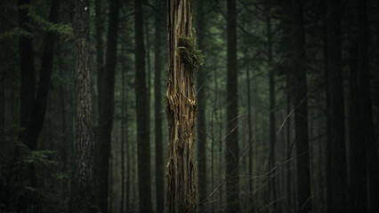 Fototapeta premium dark forest with a dead tree