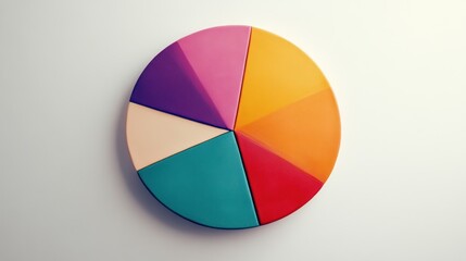 Obraz premium A colorful pie chart with six sections on a white background.