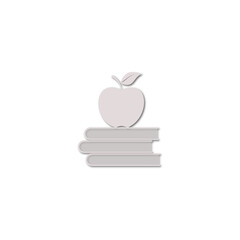 Books and Apple icon. Education icon isolated on transparent background