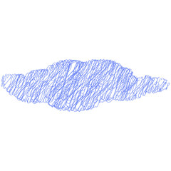 Fototapeta premium Hand drawn pencil drawing of clouds in pastel color. Kids sketch chalk drawing. Grunge image of the heaven. For design template art children education material.