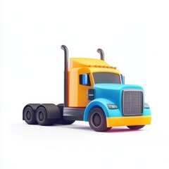 Naklejka premium Colorful Toy Truck: A Playful and Vibrant Transportation Marvel