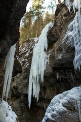 Partnachklamm or Partnach gorge in wintertime