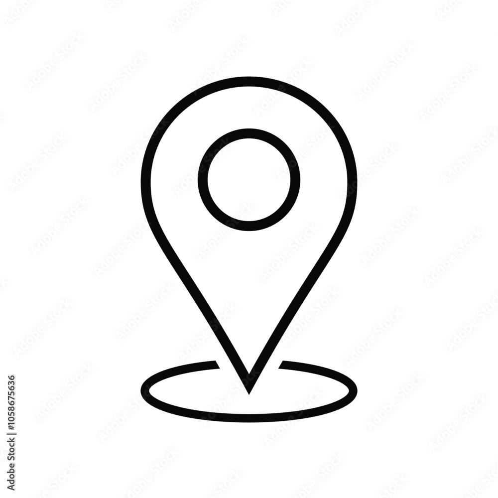 Poster location pin icon. travel navigation pointer symbol