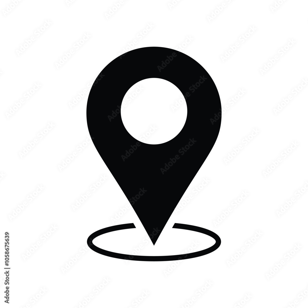 Poster location pin icon. travel navigation pointer symbol