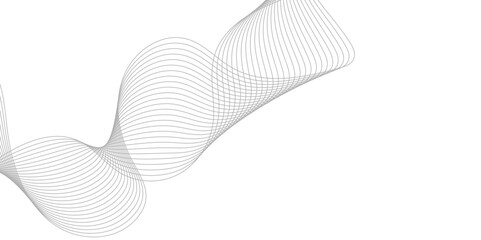 Fototapeta premium Abstract wave element for design. Digital frequency track equalizer. Stylized line art background. Vector illustration. Wave with lines created using blend tool. Curved wavy line, smooth stripe.