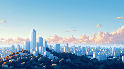 panorama of the city, cityscape, 