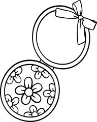 Girly things outline Mirror compact Coquette  blush cosmetic stuff