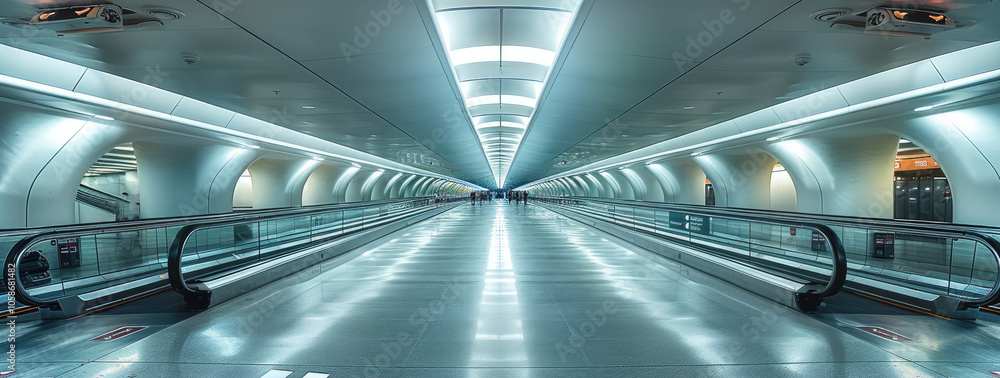Poster terminal profile of a moving walkway.