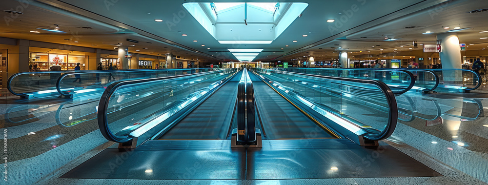 Poster terminal profile of a moving walkway.
