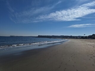 Miura beach on a sunny winter day, Japan