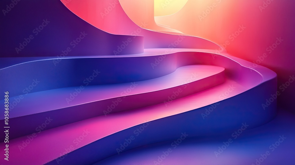 Poster blue and purple gradient background featuring diagonal lines with minimalist design