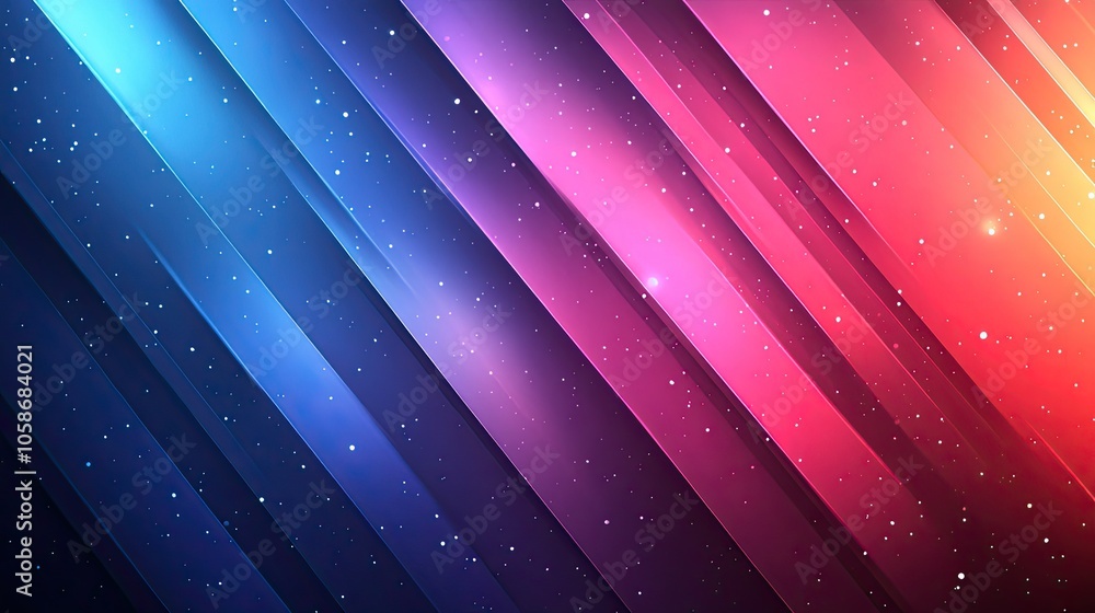 Poster Blue and purple gradient background with diagonal lines in simple flat design