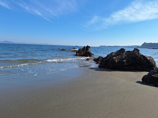 Fototapeta premium Miura beach on a sunny winter day, Japan