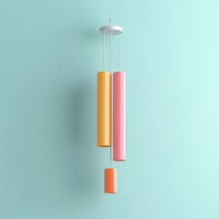 Minimalist Wind Chimes on Pastel Background