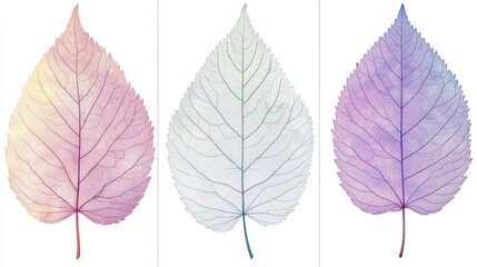 Obraz premium Three vibrant autumn leaves, a captivating display of nature's colorful transformation in fall foliage