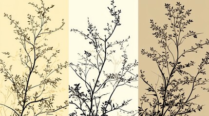 Majestic trees, a captivating display of nature's diverse beauty showcasing three unique tree types in their natural habitat