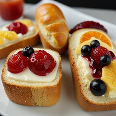 Breakfast bread and jelly fresh food for family