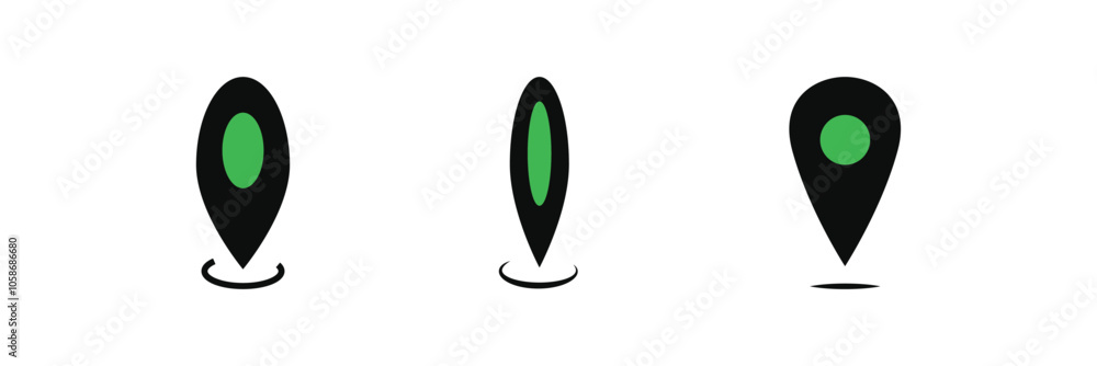 Poster pin icon vector isolated on white background. location icon. map pointer icon. point. locator. eps 1