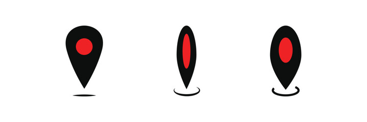Fototapeta premium Location symbol. Location pin. Geometric shape. Solid location symbol on white background. Eps 10.