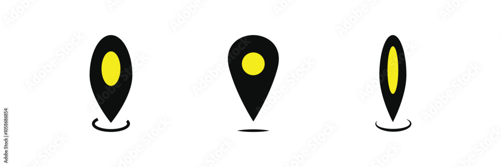 Poster pin icon vector isolated on white background. location icon. map pointer icon. point. locator. eps 1