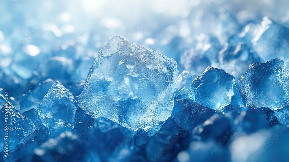 Poster blue ice-textured background featuring gradient perfect for minimalist banner designs, created using