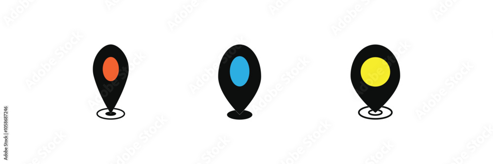 Poster pin icon vector isolated on white background. location icon. map pointer icon. point. locator. eps 1
