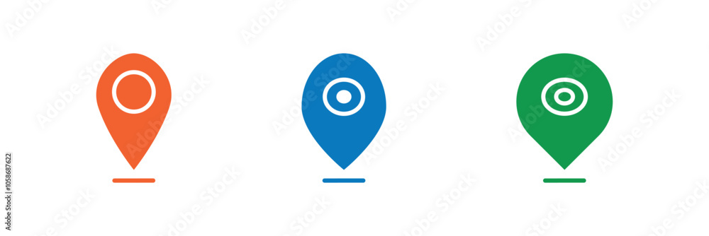 Poster location icon colorful icons map pointer pin sign symbol outline destination place address navigatio
