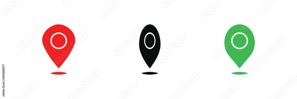 Poster location icon colorful icons map pointer pin sign symbol outline destination place address navigatio