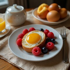 Breakfast bread and jelly fresh food for family