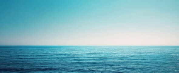Obraz premium Serene Ocean Horizon - Tranquil Blue Sky and Water