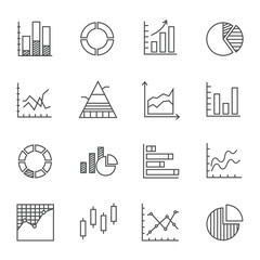 Charts and Graphs Set of icon business Vector