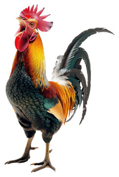 PNG A roaring chicken poultry rooster animal.