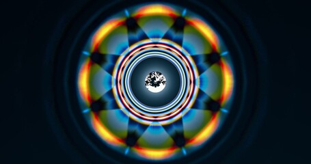 Colorful caustics rays of shining diamond. Top view. Abstract light shapes. 3D rendering.