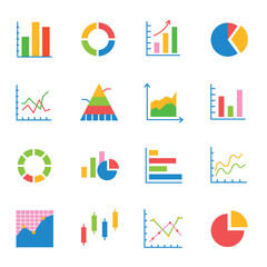 Charts and Graphs Set of Vector colorful Icons Business