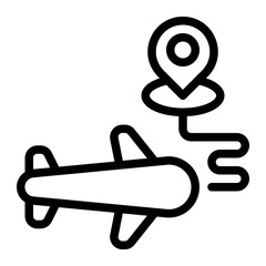 Flight Destination Line Icon