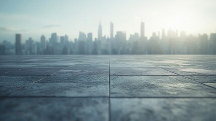 Manhattan, Dubai, Shanghai, and Hong Kong City Centers with Platforms, Roads, Parking Lots, and Brick Pavements for Car Advertisement Background
