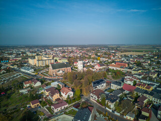 Obraz premium The city of Uniejow seen from above, Poland.