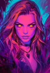 Cool girl with yellow eyes