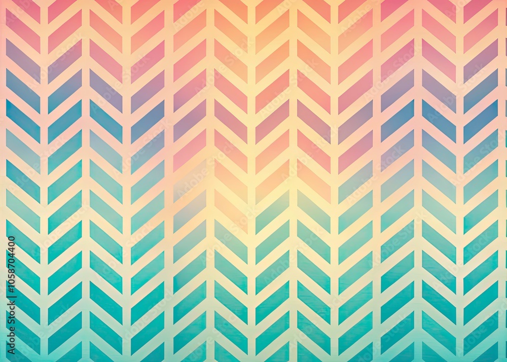 Aufkleber retro geometric patterns in bright pastels: angular shapes and soft curves for modern art design