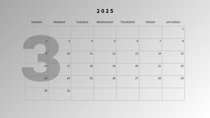 Minimalist Printable Monthly 2025 Calendar  - 3