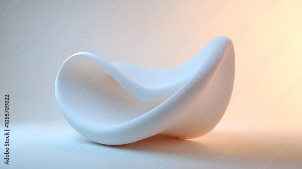 Poster a white object with a curved shape