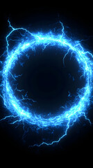 Blue Electric Lightning Abstract Background