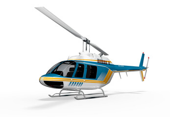 3d Helikopter, Hubschrauber am Boden freigestellt mit transparenten Hintergrund.  © i-picture