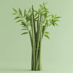 Verdant Bamboo Stems - Minimalist Green Nature Backdrop